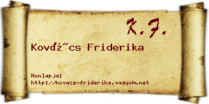 Kovács Friderika névjegykártya