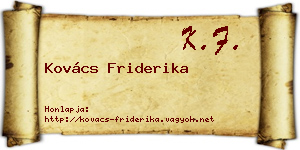 Kovács Friderika névjegykártya